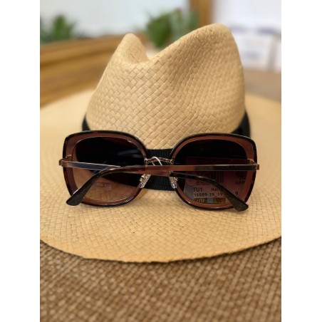 Lunettes de Soleil Carrées Marron Femme Tendance | Marina & Paloma