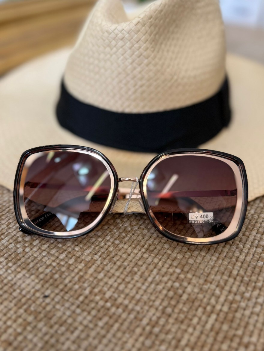 Lunettes de Soleil Carrées Marron Femme Tendance | Marina & Paloma