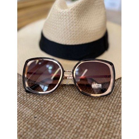 Lunettes de Soleil Carrées Marron Femme Tendance | Marina & Paloma