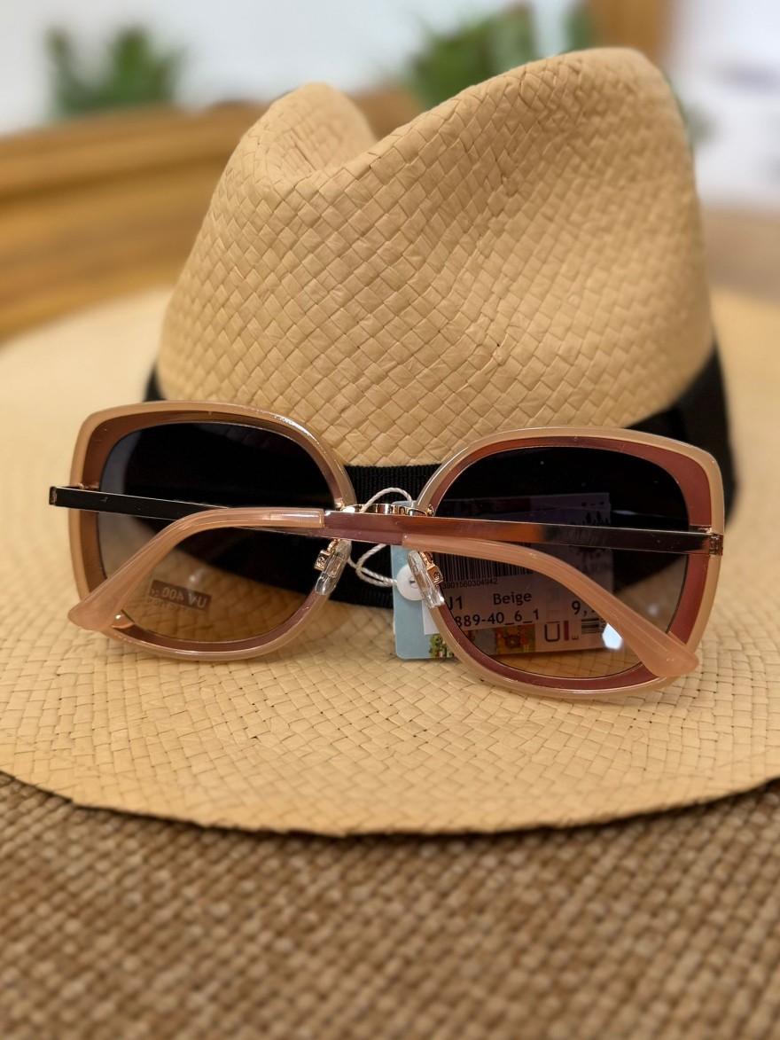 Lunettes de Soleil Carrées Beige Femme Chic | Marina & Paloma