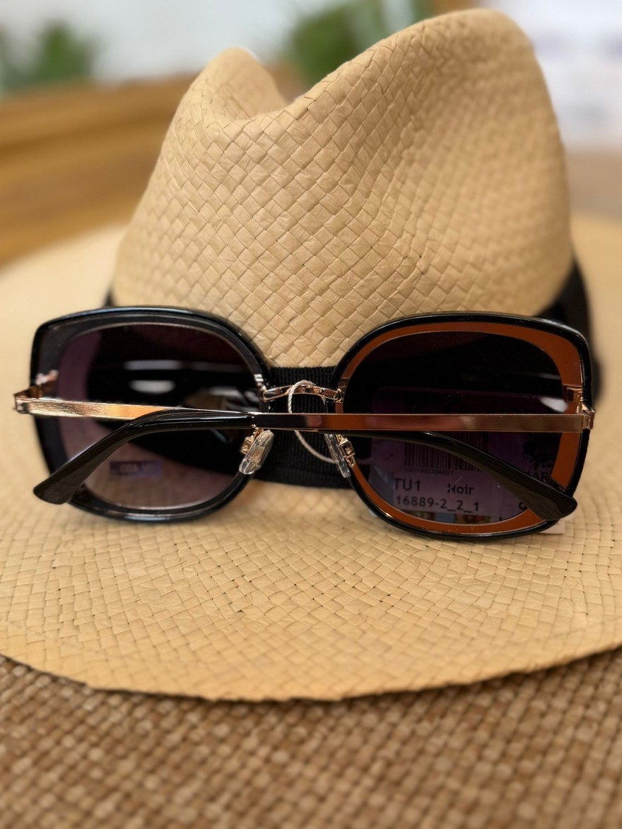 Lunettes de Soleil Carrées Noires Femme Chic | Marina & Paloma