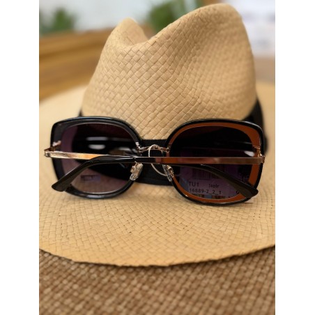 Lunettes de Soleil Carrées Noires Femme Chic | Marina & Paloma
