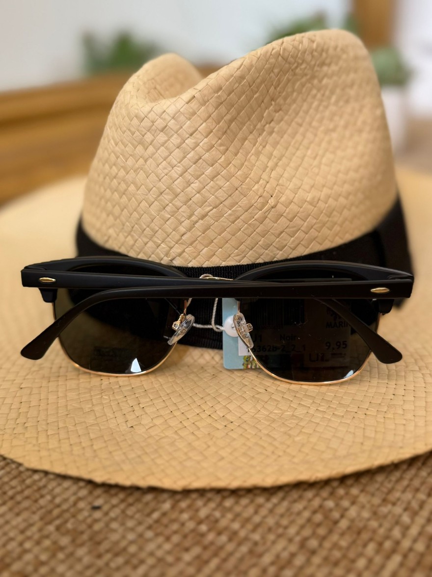Lunettes de Soleil Noires Demi-Monture Femme | Marina & Paloma