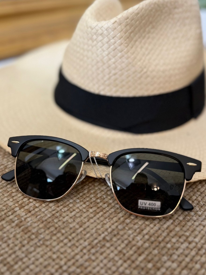 Lunettes de Soleil Noires Demi-Monture Femme | Marina & Paloma