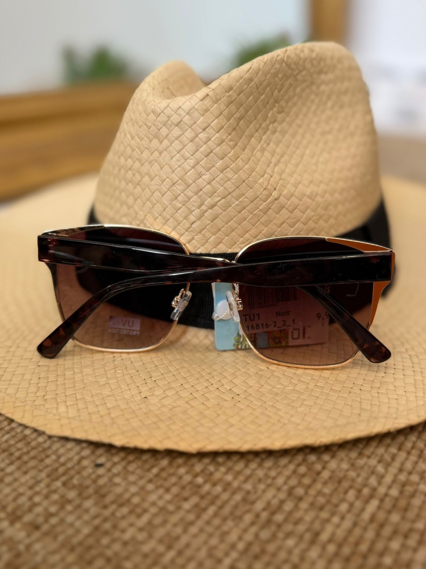 Lunettes de Soleil Écaille Femme Carrées Dorées | Marina & Paloma