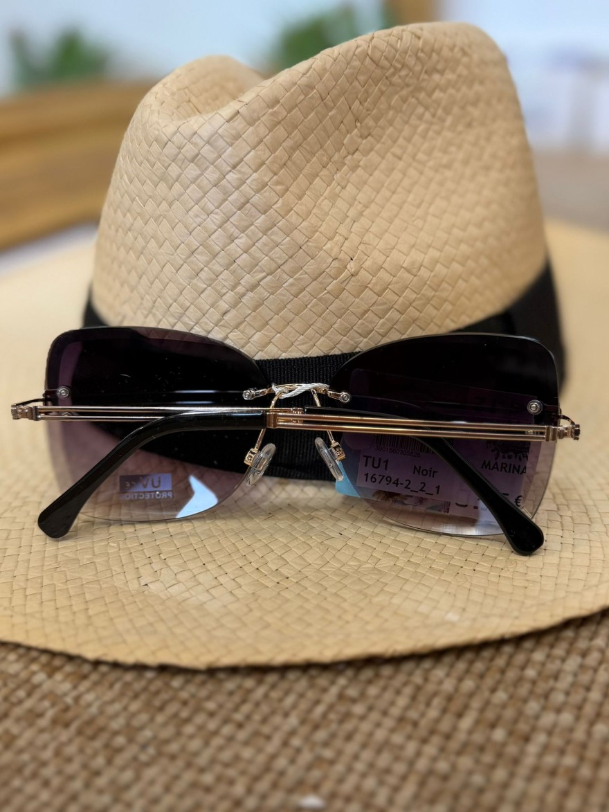 Lunettes de Soleil Sans Monture Noires Femme | Marina & Paloma