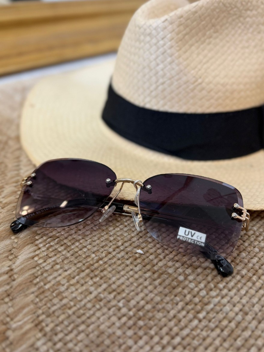 Lunettes de Soleil Sans Monture Noires Femme | Marina & Paloma