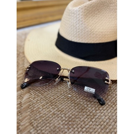 Lunettes de Soleil Sans Monture Noires Femme | Marina & Paloma
