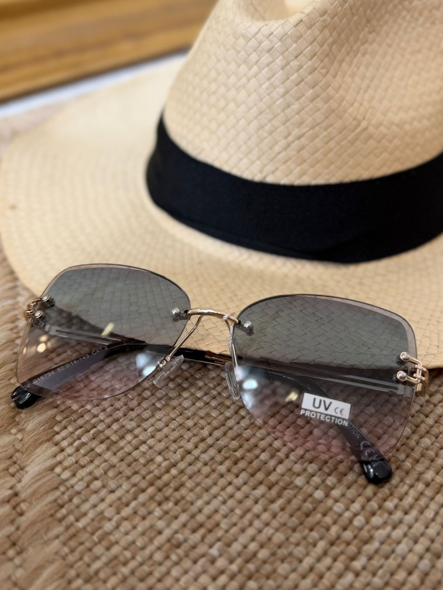 Lunettes de Soleil Sans Monture Grises Femme | Marina & Paloma