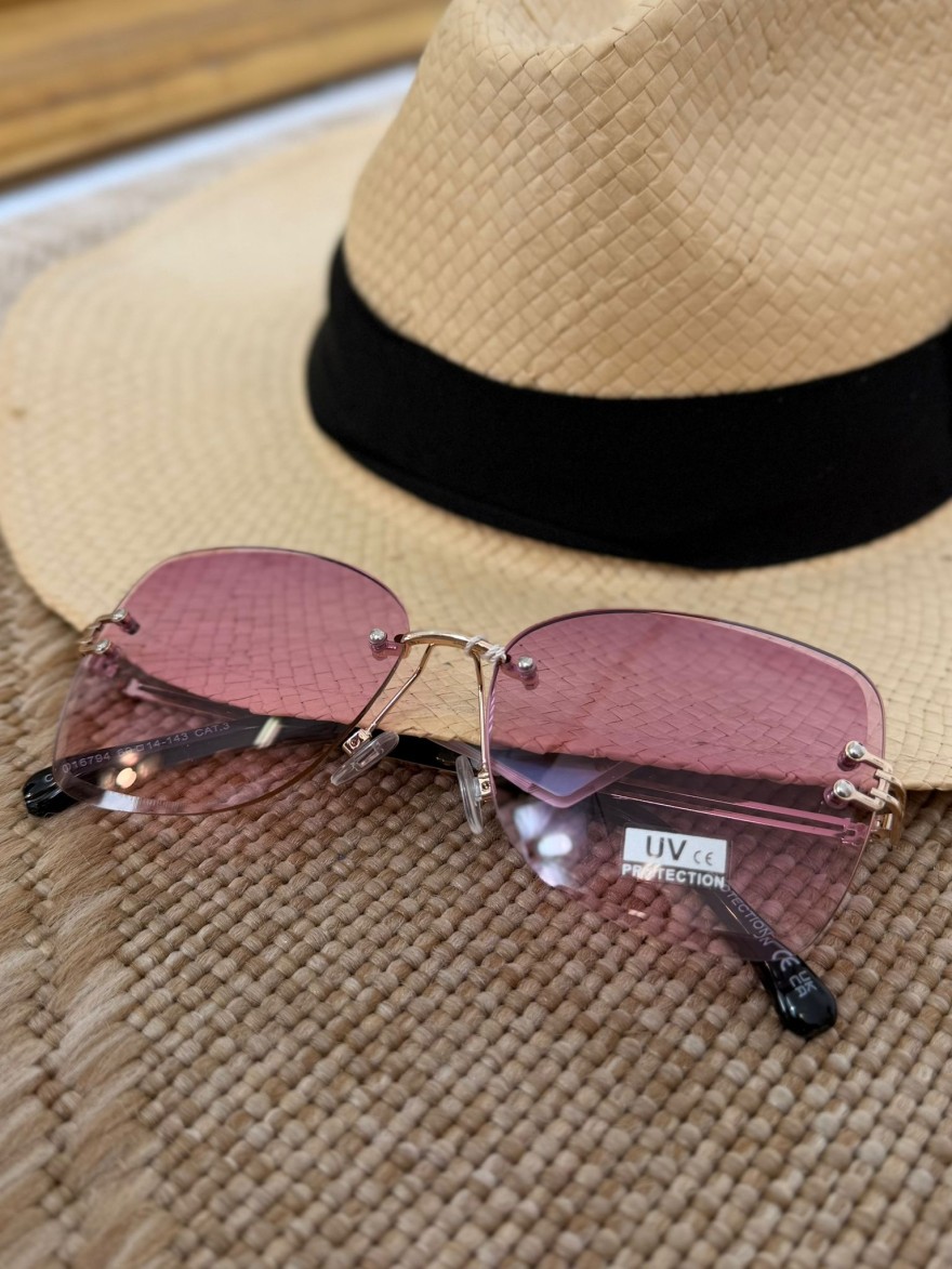 Lunettes de Soleil Sans Monture Roses Femme | Marina & Paloma