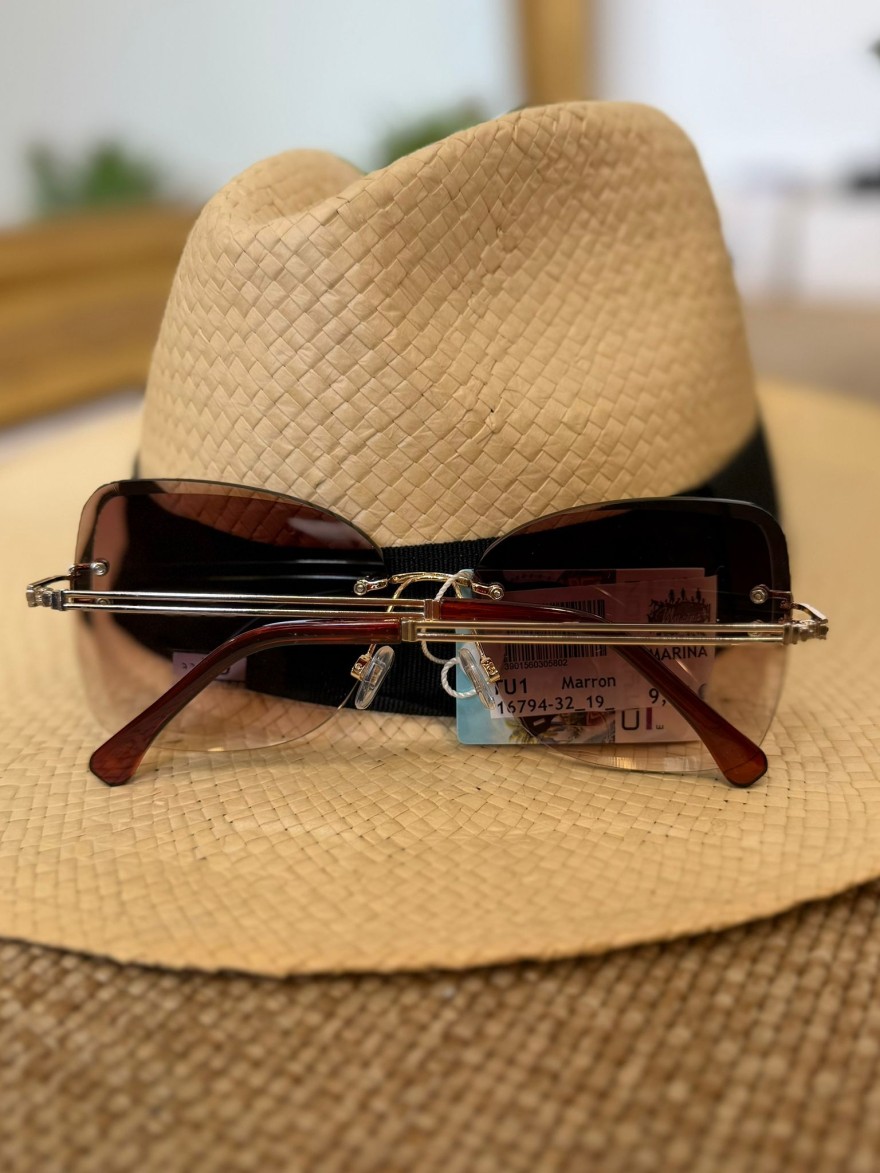Lunettes de Soleil Sans Monture Marron Femme | Marina & Paloma