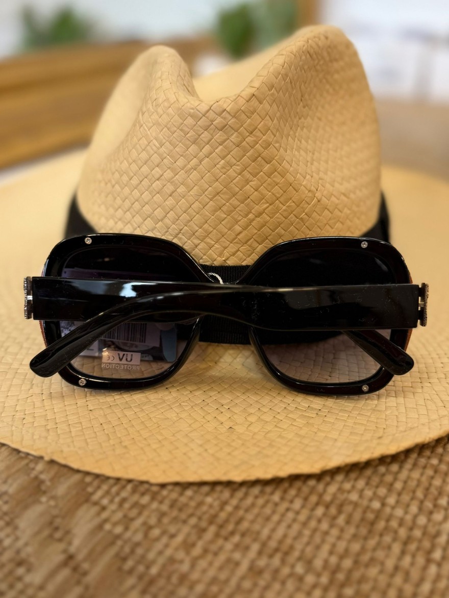 Lunettes de Soleil Oversize Noires Femme Vintage | Marina & Paloma