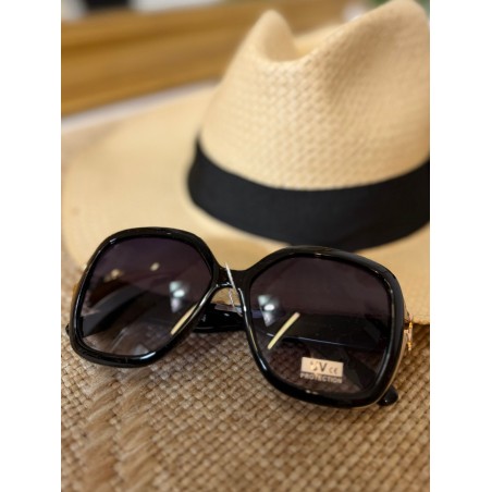 Lunettes de Soleil Oversize Noires Femme Vintage | Marina & Paloma