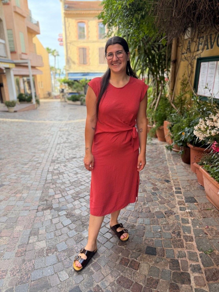 Robe Longue Terracota à Nouer Taille | Marina & Paloma