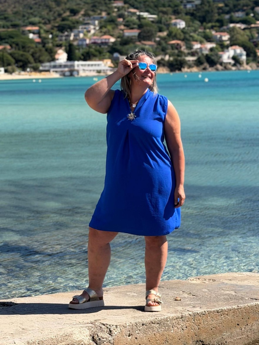 Robe Fluide Femme avec Broche Soleil | Marina & Paloma