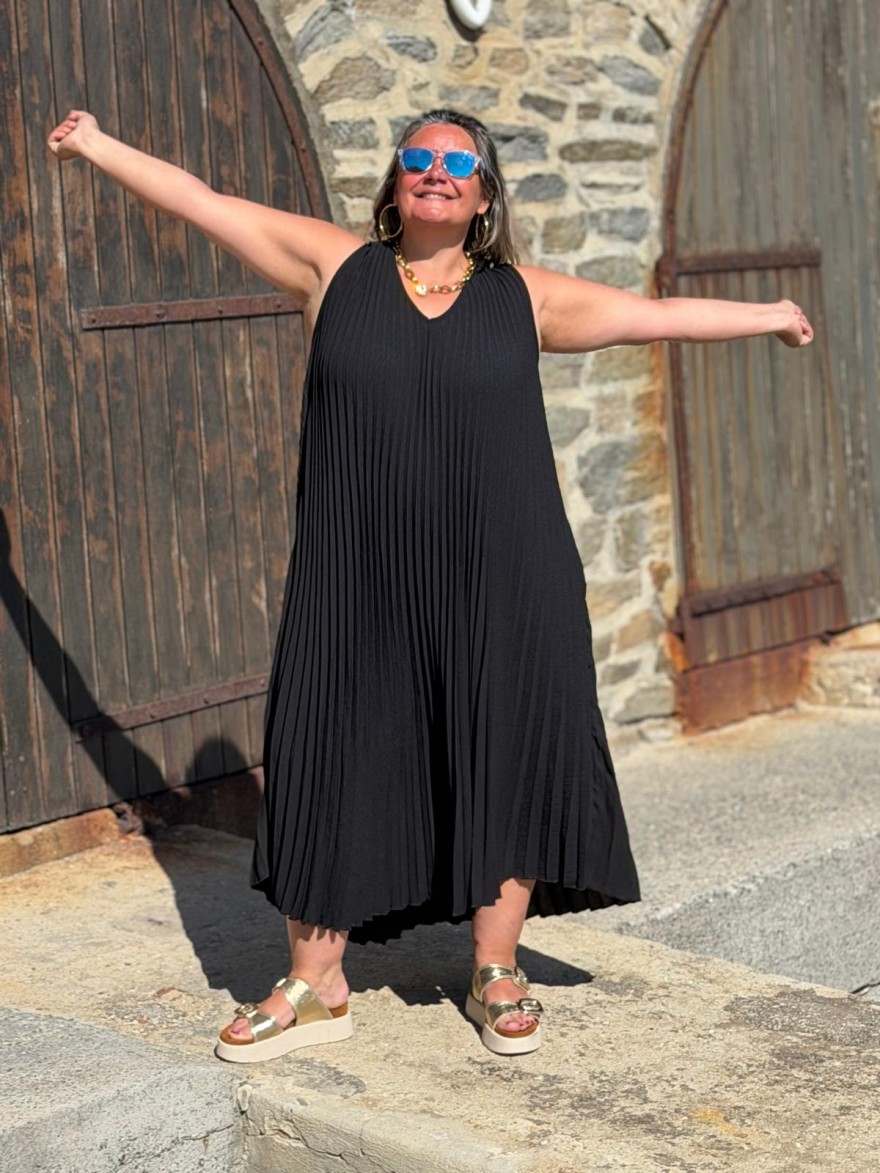 Robe Longue Plissée Grande Taille | Marina & Paloma