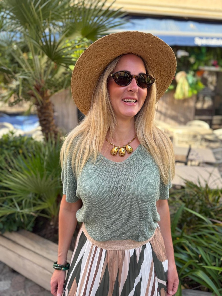 Pull Lurex Beige Léger Petit Prix | Marina & Paloma