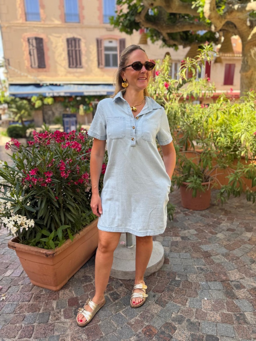 Robe Droite Jean Clair Maëlle Coton Femme Été | Marina & Paloma