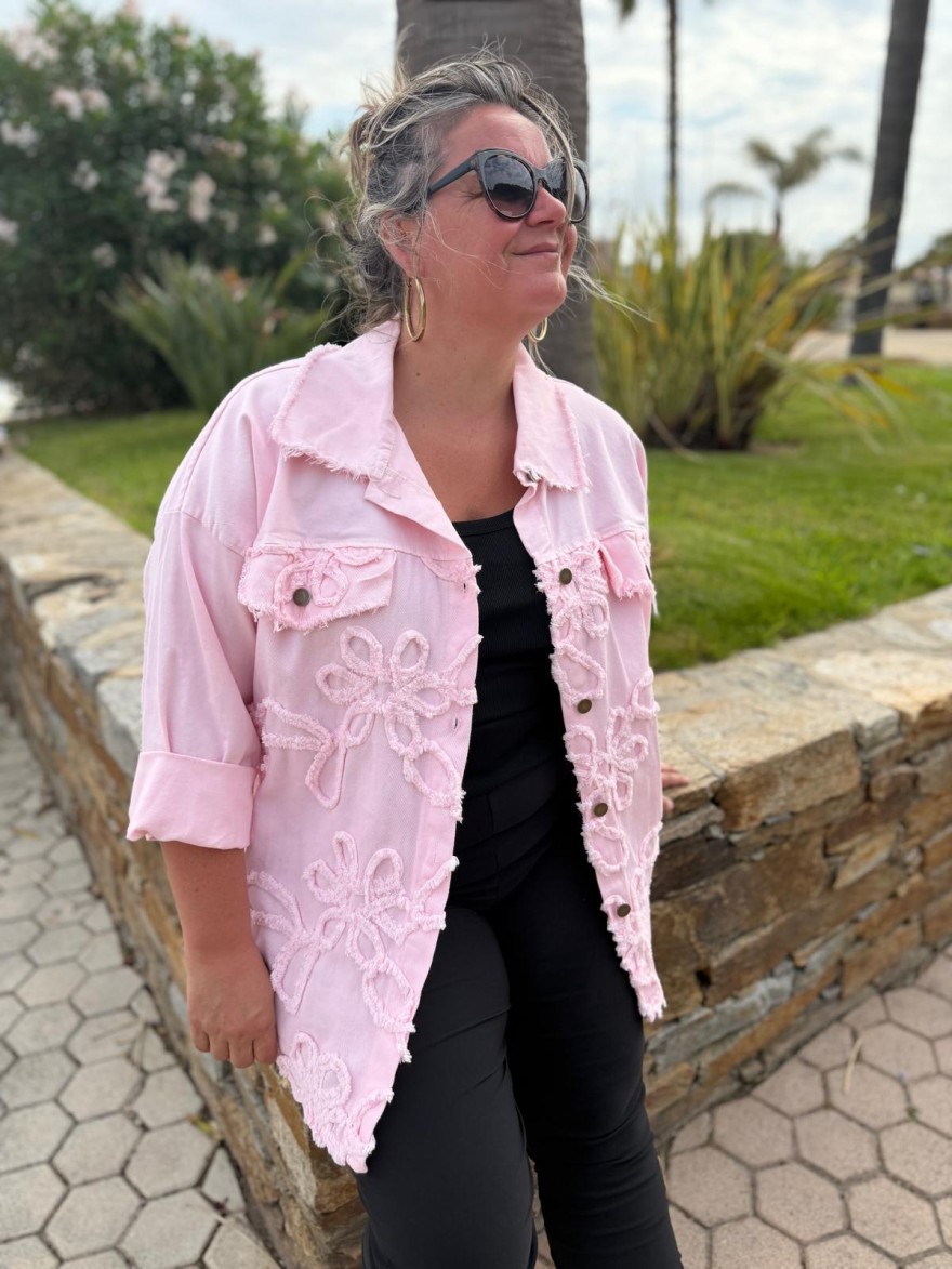 Surchemise Broderie Rose Curvy | Marina & Paloma