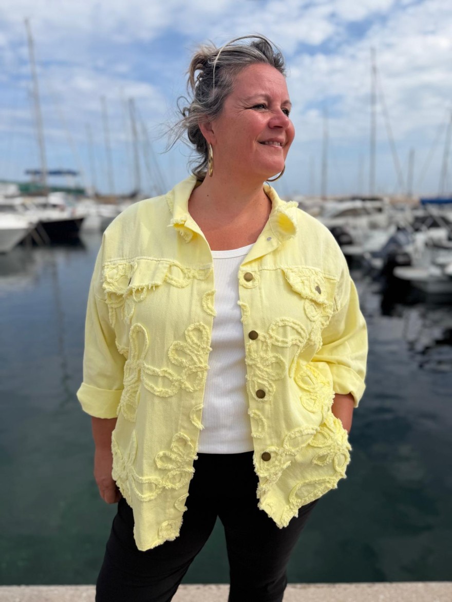Surchemise Broderie Jaune Grande Taille | Marina & Paloma