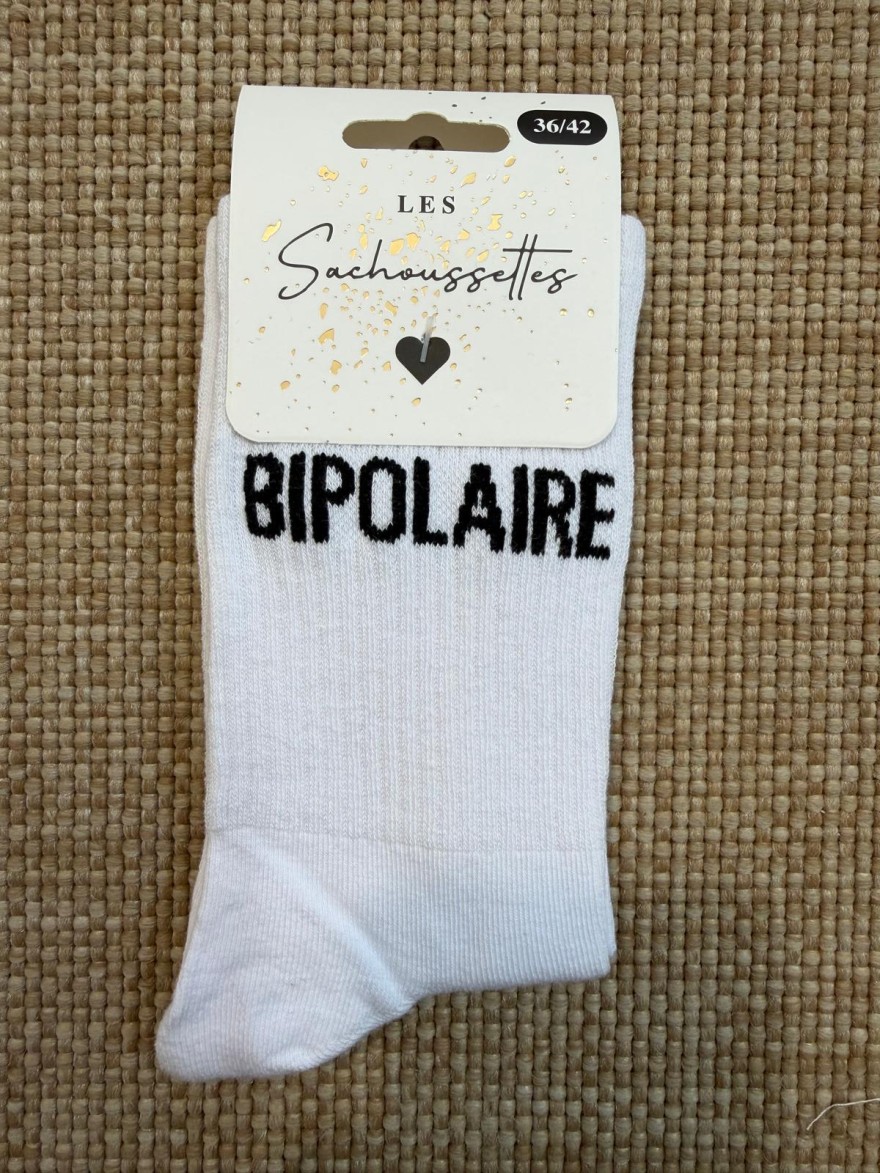 Chaussettes Bipolaire Femme Fantaisie à Message Humoristique | Marina & Paloma