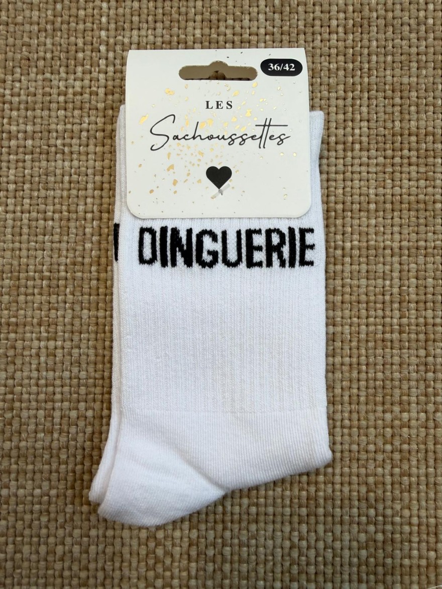 Chaussettes Dinguerie Femme Fantaisie à Message Humoristique | Marina & Paloma