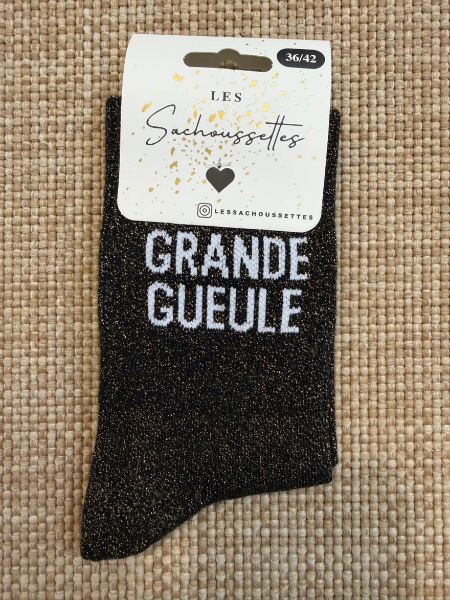Chaussettes à Paillettes Grande Gueule Femme Fantaisie | Marina & Paloma