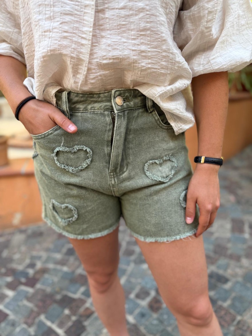 Short en Jean Kaki Kilky | Marina & Paloma