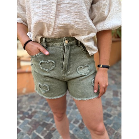 Short en Jean Kaki Kilky | Marina & Paloma