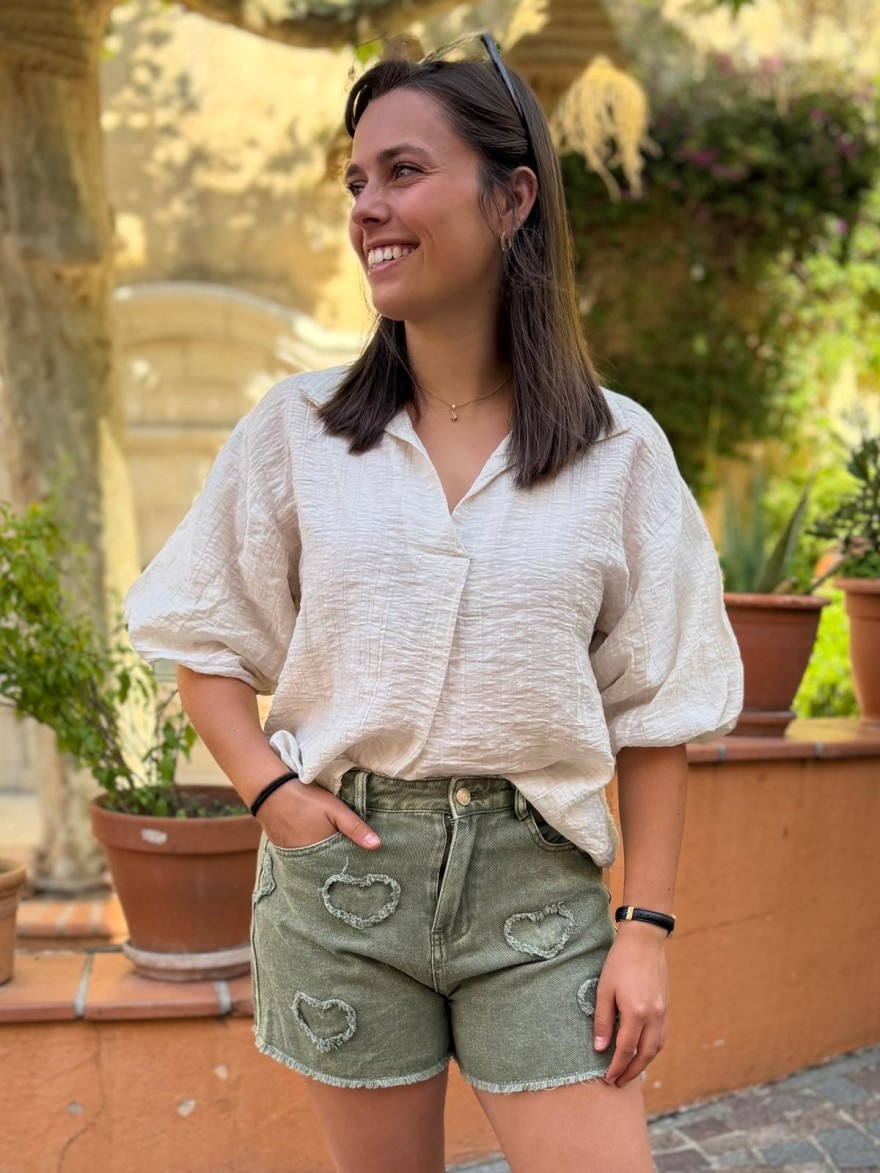 Short en Jean Kaki Kilky | Marina & Paloma