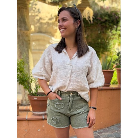 Short en Jean Kaki Kilky | Marina & Paloma