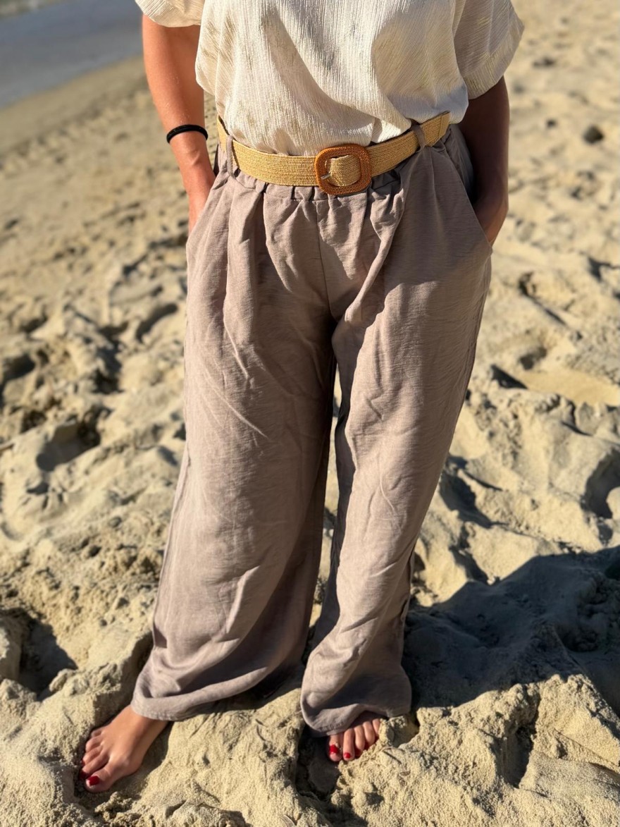 Pantalon Léger Avec Ceinture Fleurie Fluide Taille Unique | Marina & Paloma