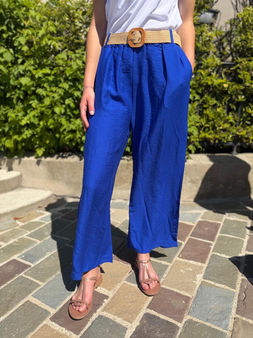 Pantalon Léger Avec Ceinture Fleurie Fluide Taille Unique | Marina & Paloma