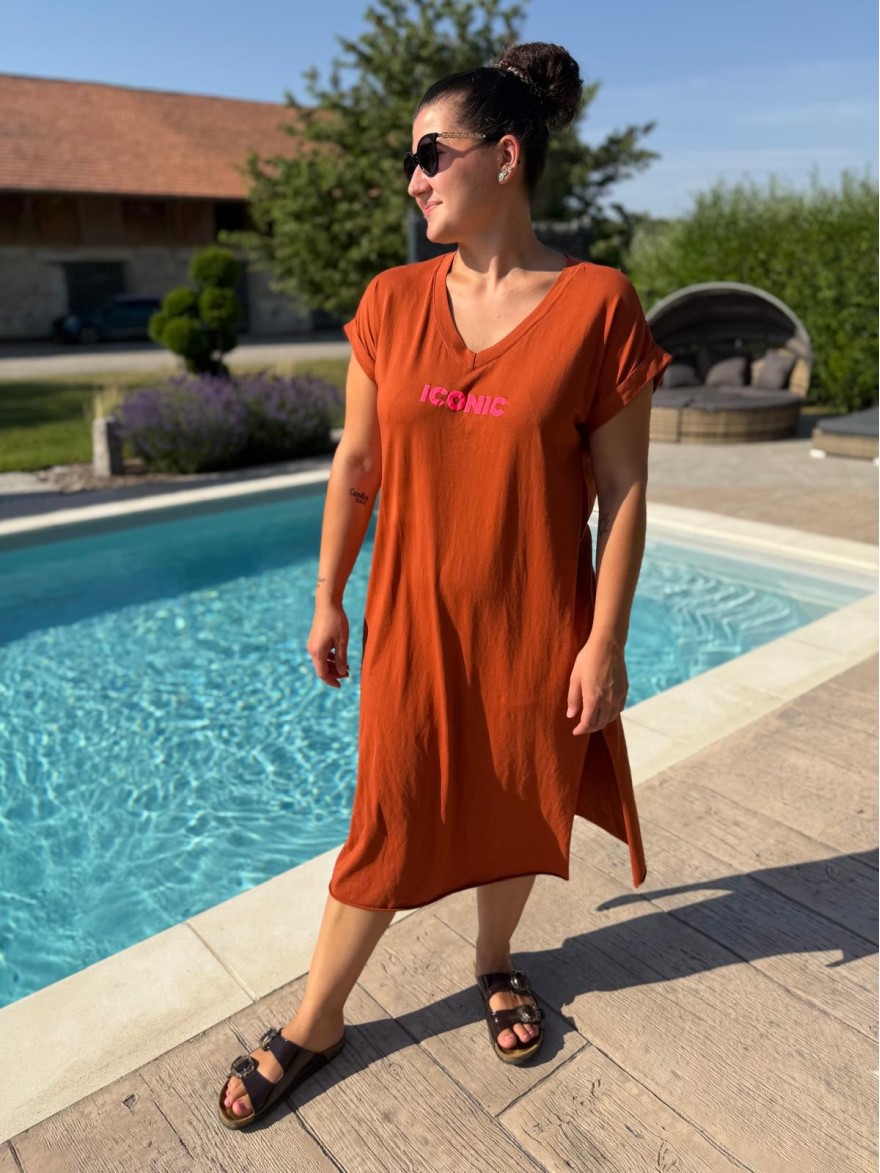 Robe Longue Droite Iconic Fluo Vivichy Made in Italie | Marina & Paloma