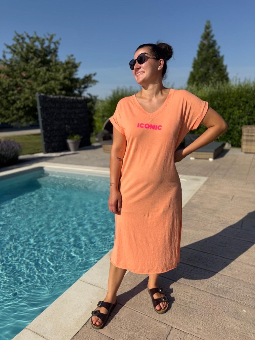 Robe Longue Droite Iconic Fluo Vivichy Made in Italie | Marina & Paloma