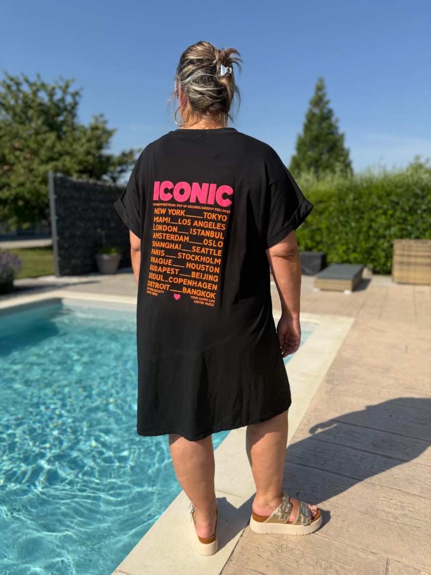 Robe Droite Grande Taille Coton Iconic Fluo Vivichy | Marina & Paloma