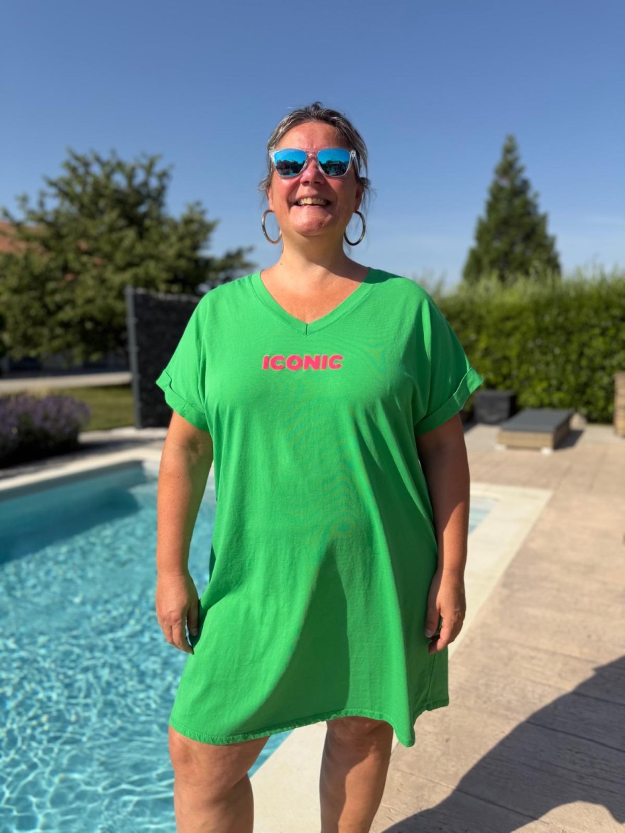 Robe Droite Grande Taille Coton Iconic Fluo Vivichy | Marina & Paloma