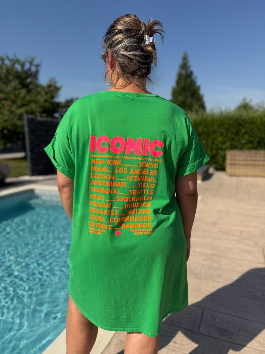 Robe Droite Grande Taille Coton Iconic Fluo Vivichy | Marina & Paloma