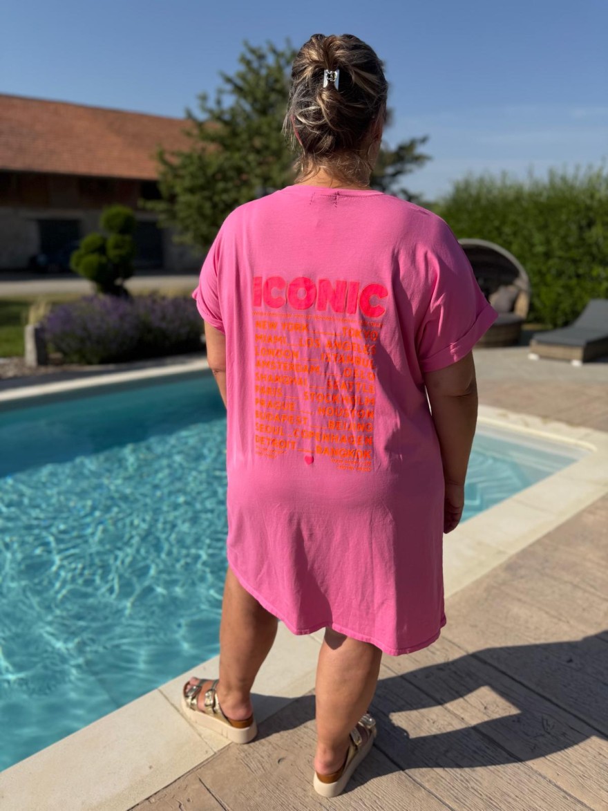 Robe Droite Grande Taille Coton Iconic Fluo Vivichy | Marina & Paloma