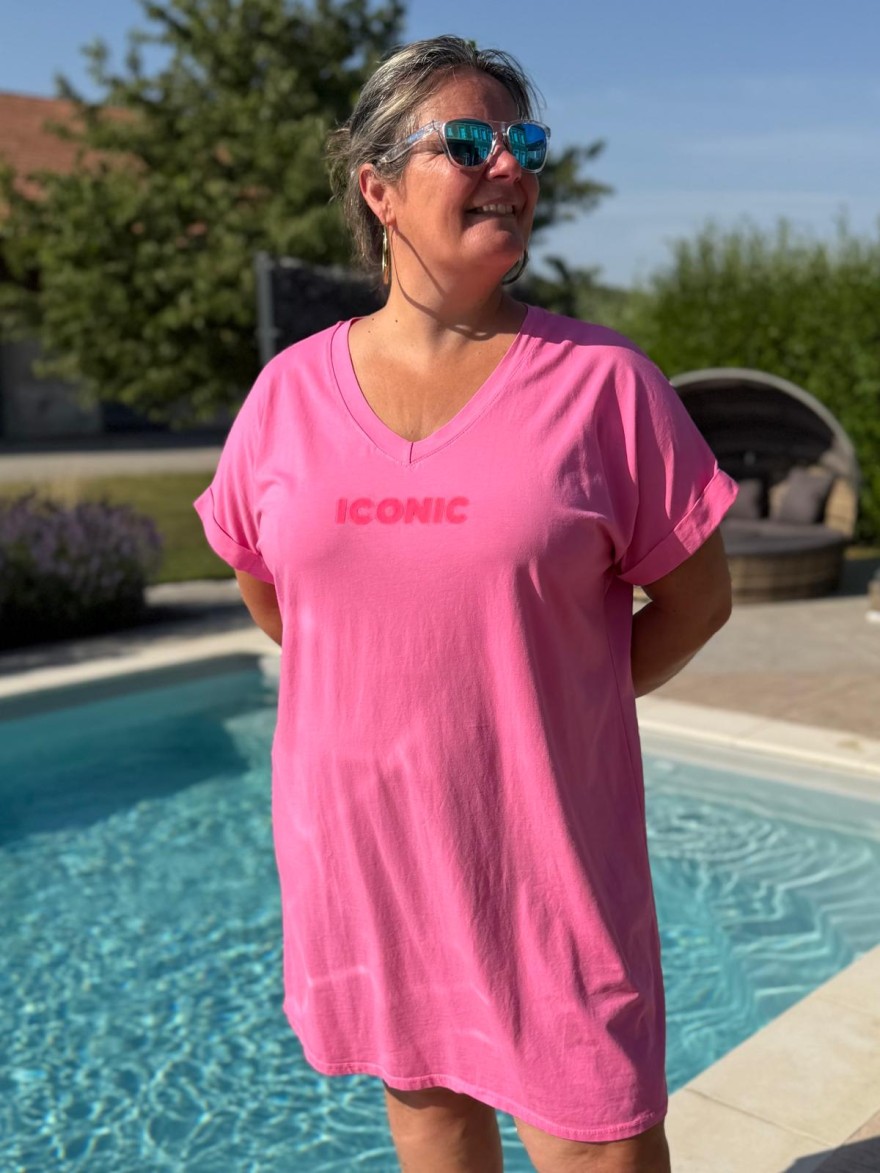 Robe Droite Grande Taille Coton Iconic Fluo Vivichy | Marina & Paloma