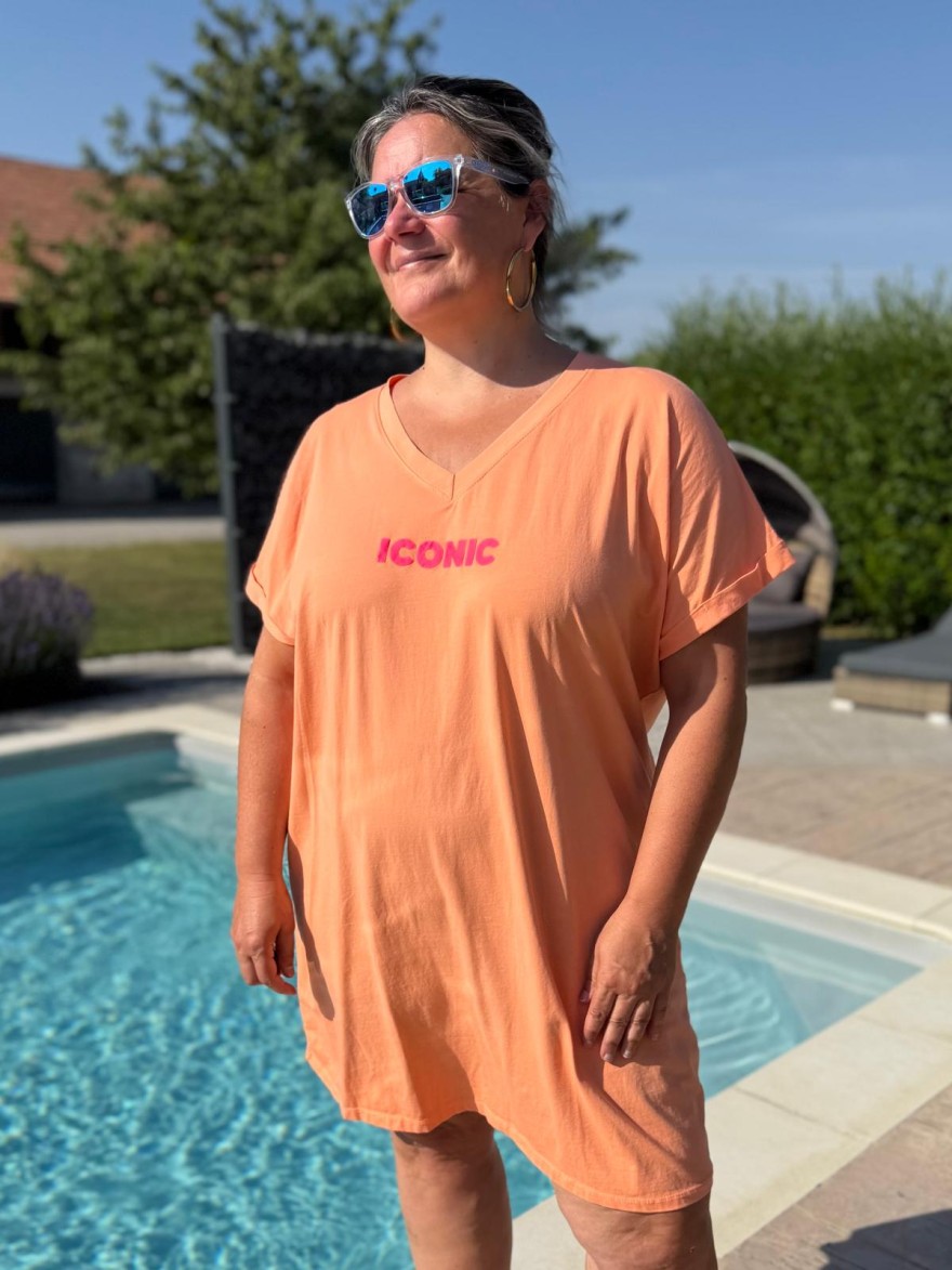 Robe Droite Grande Taille Coton Iconic Fluo Vivichy | Marina & Paloma