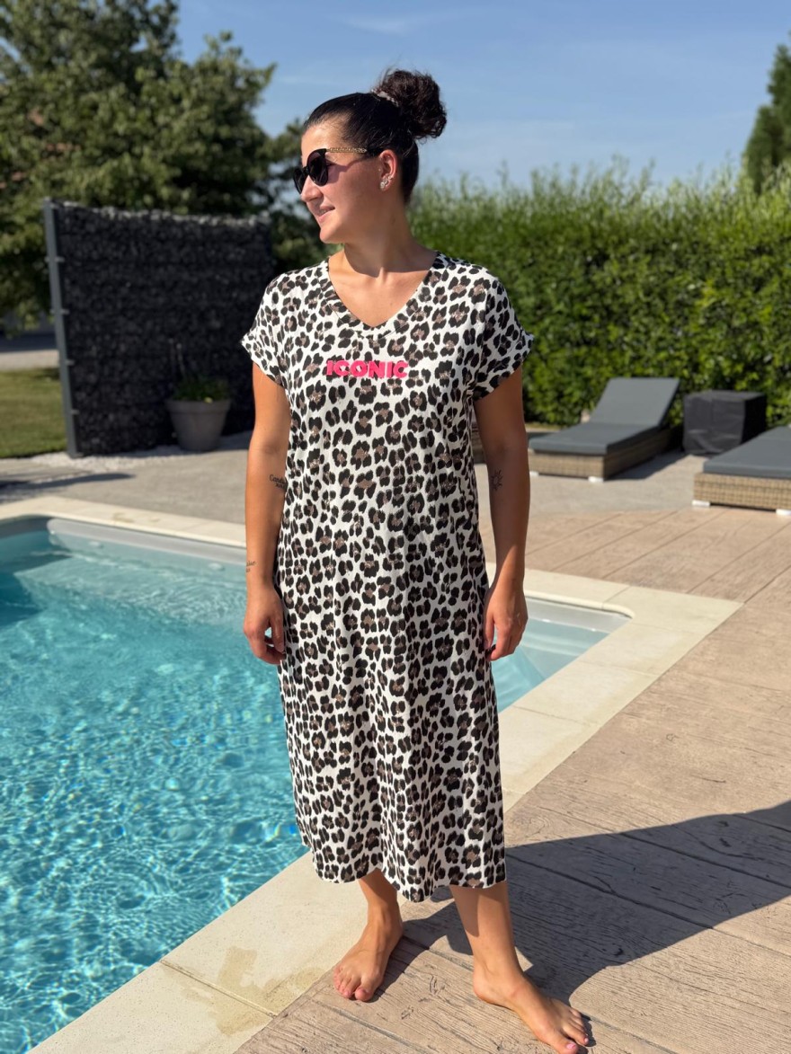 Robe Longue Léopard Droite Iconic Fluo Vivichy | Marina & Paloma