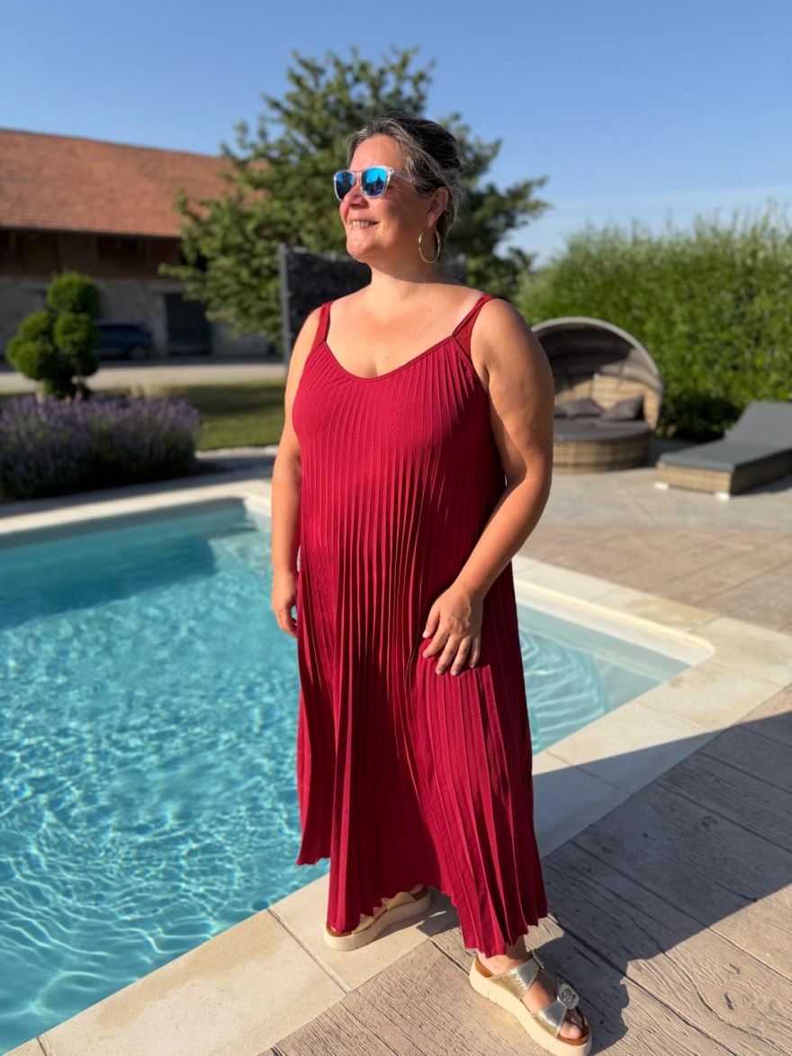 Robe Légère Plissée Grande Taille Fine Bretelle | Marina & Paloma