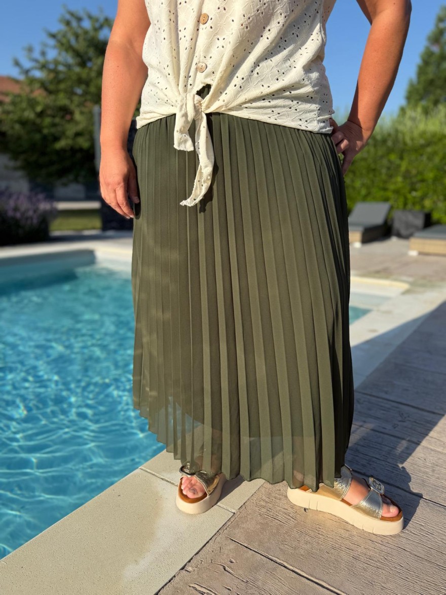 Jupe Longue Grande Taille Plissée Mily élégante et confortable | Marina & Paloma