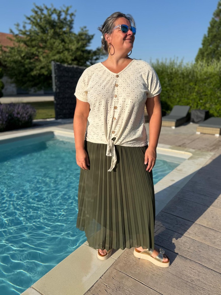 Jupe Longue Grande Taille Plissée Mily élégante et confortable | Marina & Paloma