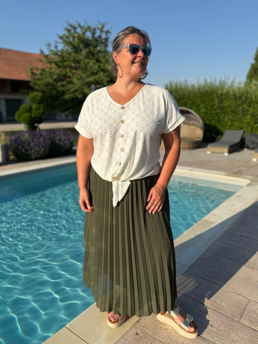 Haut Large Léger Noué Devant fluide en coton | Marina & Paloma