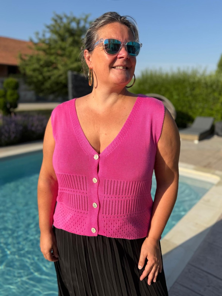 Débardeur en Maille Léger Grande Taille ajouré | Marina & Paloma