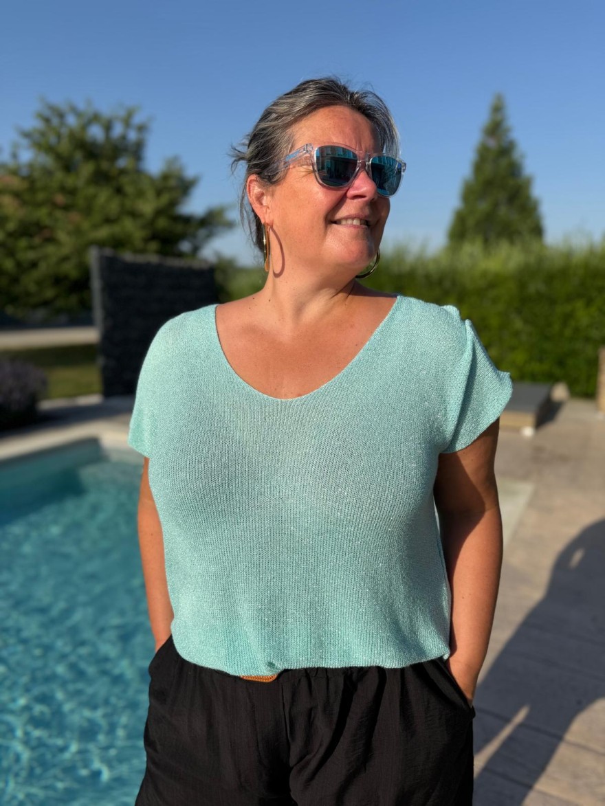 Haut Lurex Grande Taille brillant et fluide | Marina & Paloma