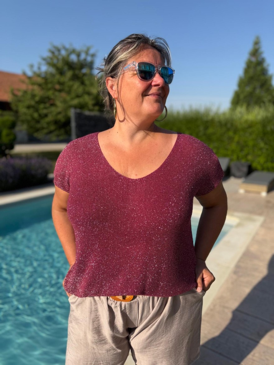 Haut Lurex Grande Taille brillant et fluide | Marina & Paloma