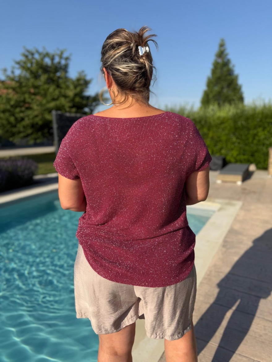 Haut Lurex Grande Taille brillant et fluide | Marina & Paloma